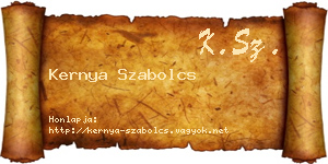 Kernya Szabolcs névjegykártya